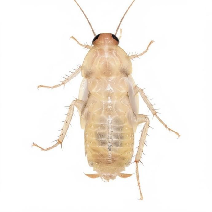 Fotografía técnica de Blattella germanica albina 