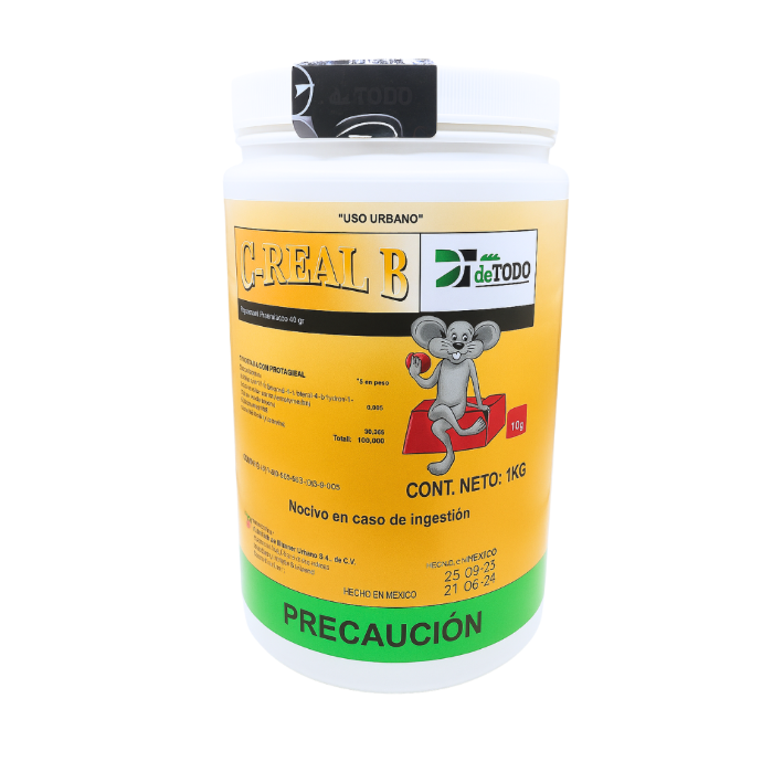 Cubos parafinados C-Real B 1kg - Raticida Bromadiolona 0.05% para exteriores