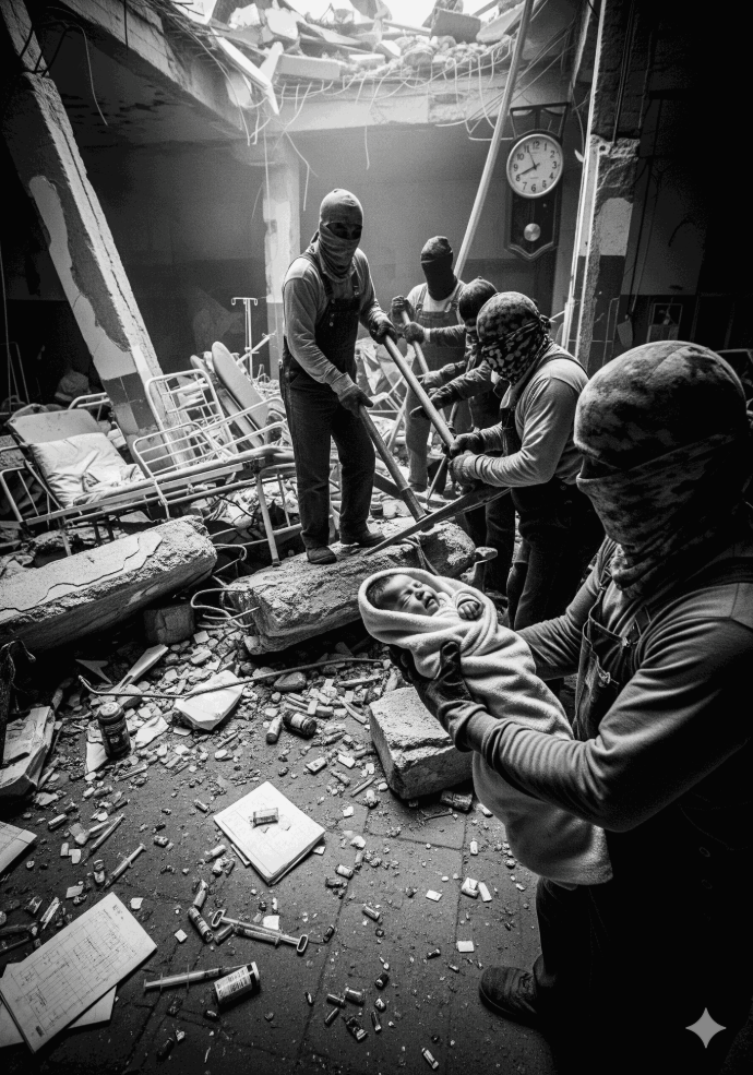 Rescate bebé Hospital General terremoto 1985.