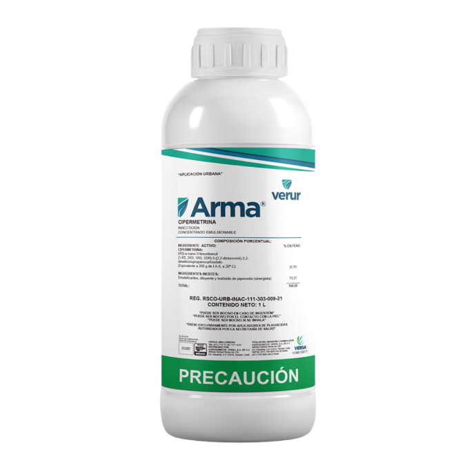 Envase ARMA Cipermetrina 1L - Insecticida profesional para control de plagas a gran escala