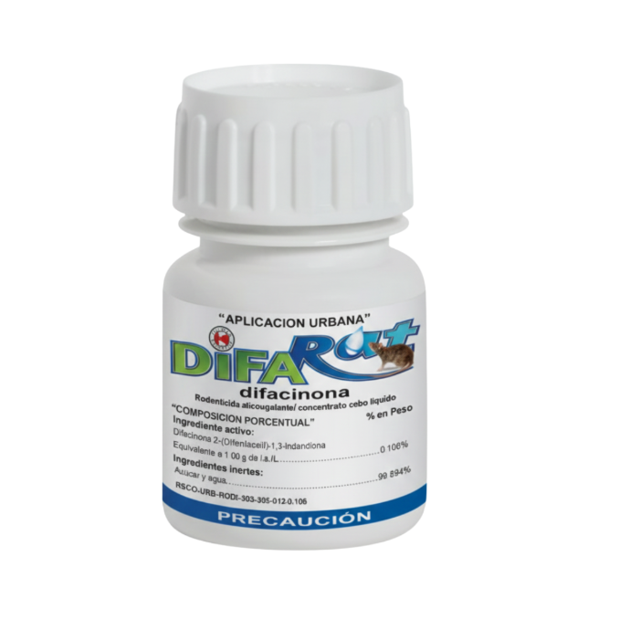 nvase comercial del rodenticida anticoagulante profesional
