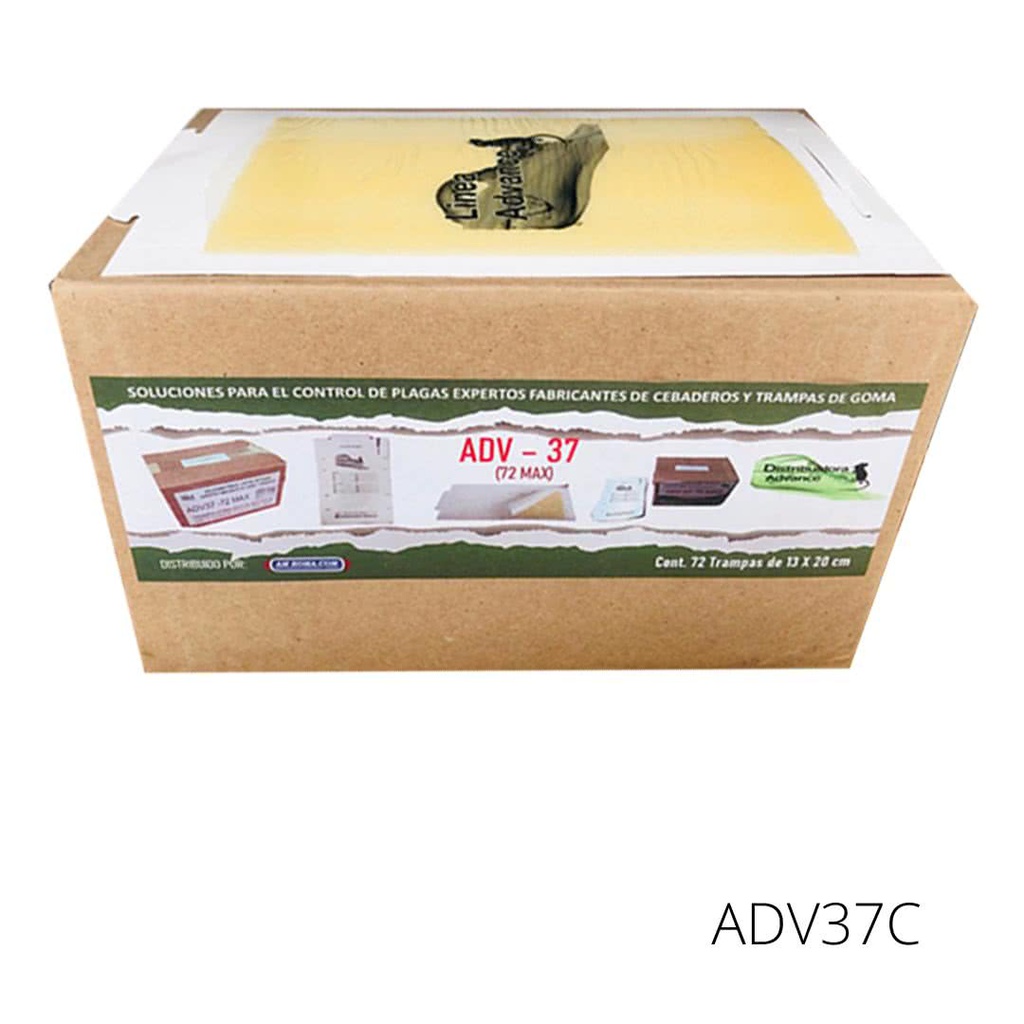 72 MAX 12Grs Cja/72 Pzas.  ADVANCE 13X20 CM TRAMPA PEGAMENTO RATON X CAJA