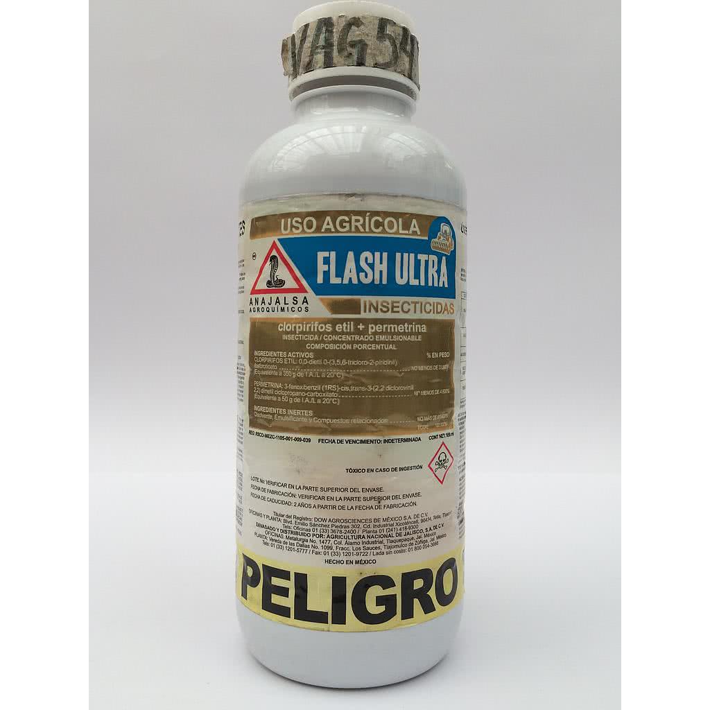 FLASH ULTRA Clorpirifos etil 33.80% + Permetrina 4.8% 950 ml USO AGRICOLA
