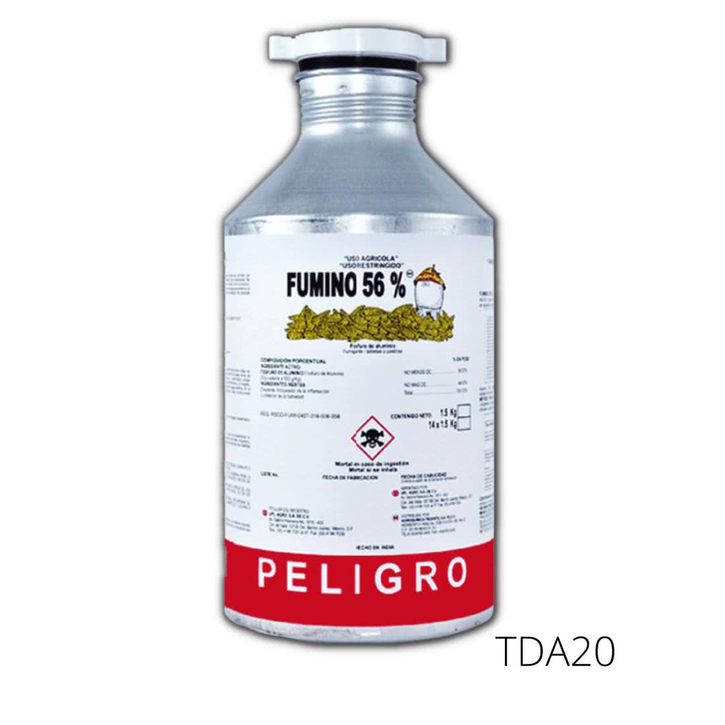 FUMINO 56 Fosfuro de aluminio 56% 500 pastillas USO AGRICOLA