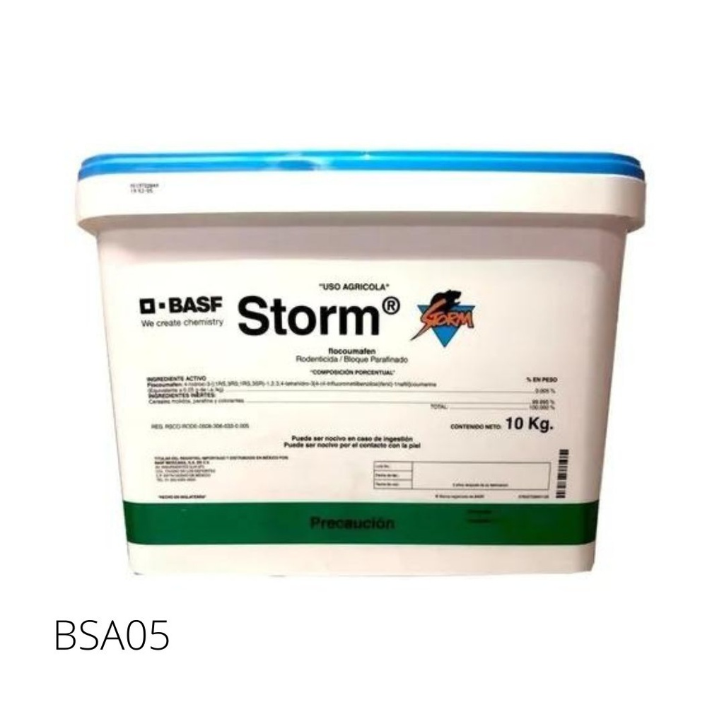 Storm Flocoumafen .005% Rata y Ratón 10 kg Basf