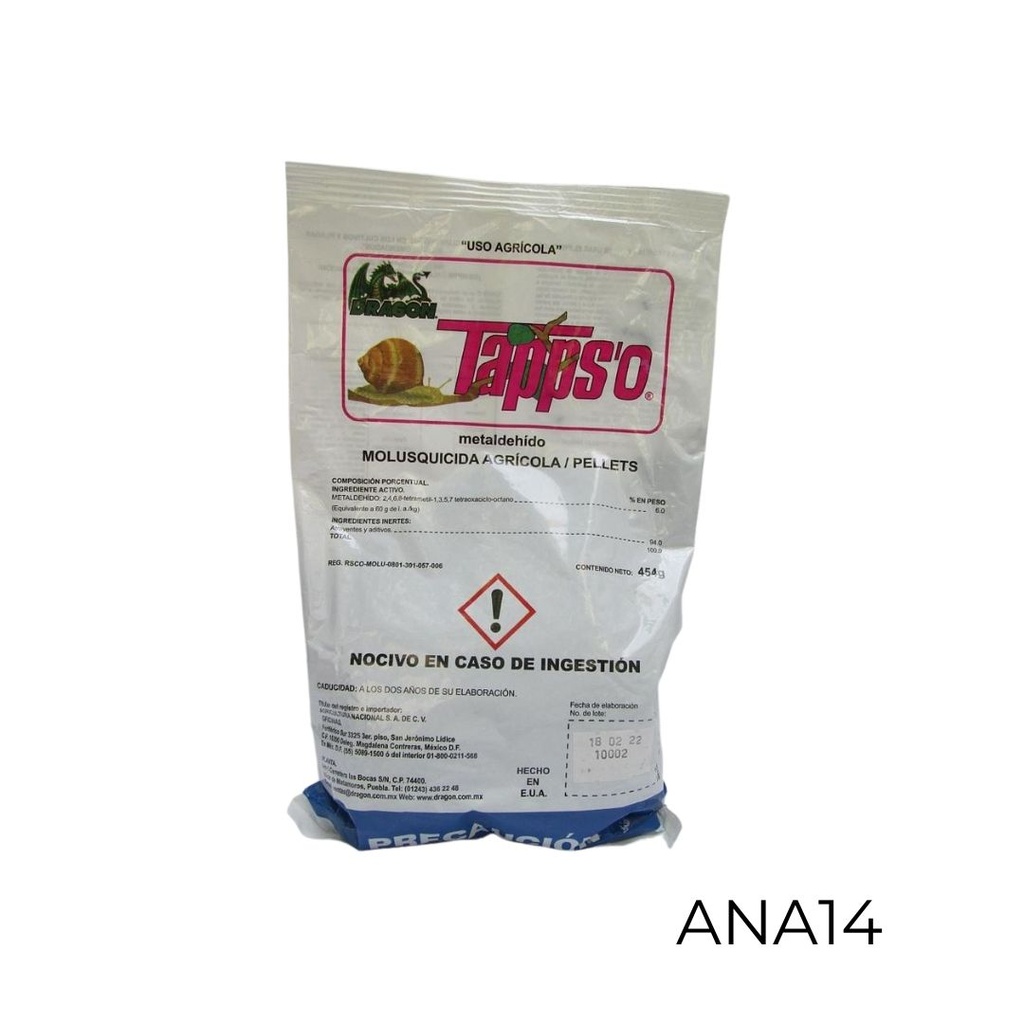 TAPPS'O PELLETS Metaldehido 6% 454 g USO AGRICOLA