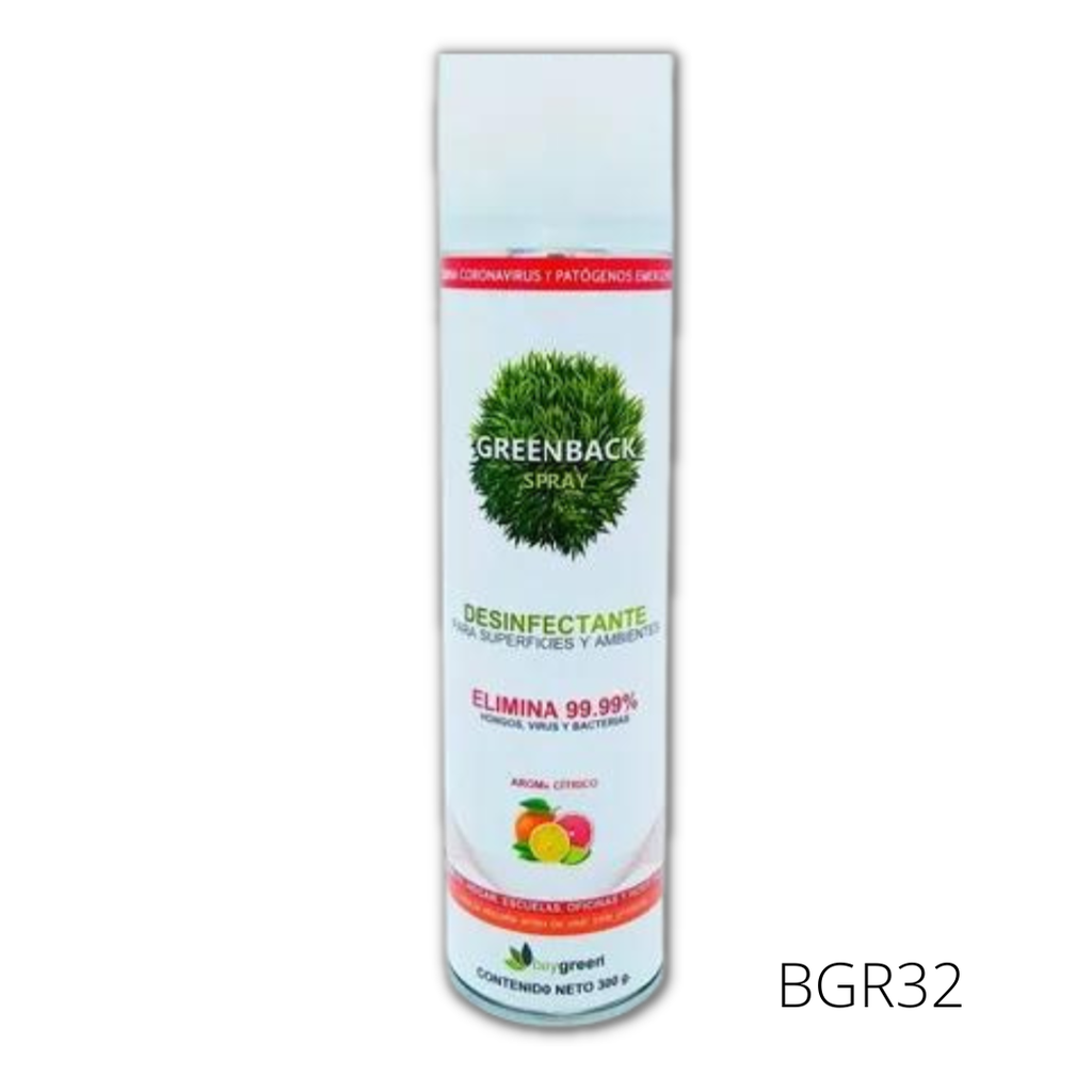 GREENBACK SPRAY DESINFECTANTE, 300 G