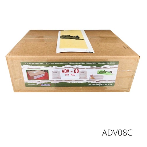 [ADV08C] 150 MAX 8GRS Cja/150 pzas. ADVANCE 9X16 CM TRAMPA PEGAMENTO INSECTOS