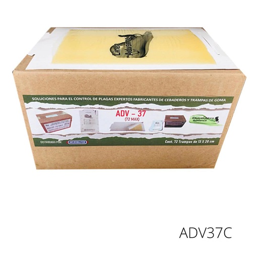 [ADV37C] 72 MAX 12Grs Cja/72 Pzas.  ADVANCE 13X20 CM TRAMPA PEGAMENTO RATON X CAJA