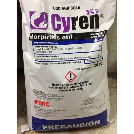 [FMA55] CYREN Clorpirifos etil 5% 20 kg USO AGRICOLA