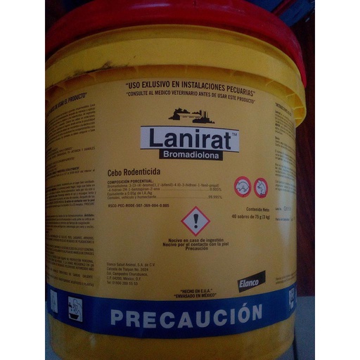 [NOP20] LANIRAT 75 GRS  X 40 SOBRES 3 KG USO PECUARIO