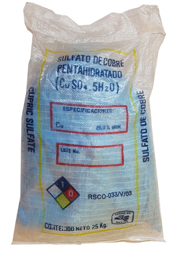[FER87] SULFATO DE COBRE SACO DE 25 KG USO AGRICOLA