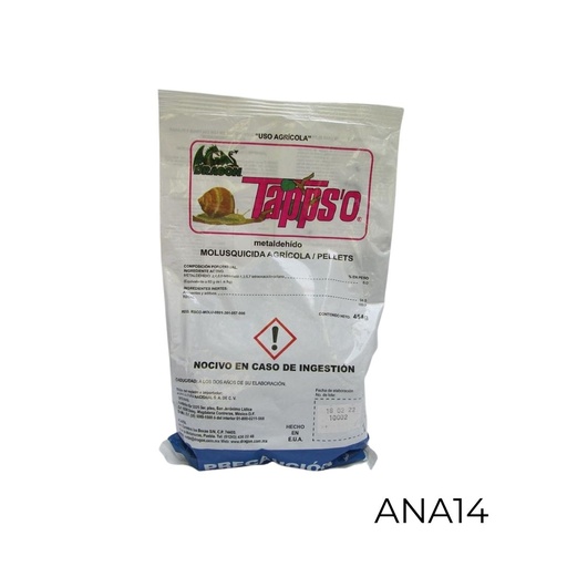 [ANA14] TAPPS'O PELLETS Metaldehido 6% 454 g USO AGRICOLA
