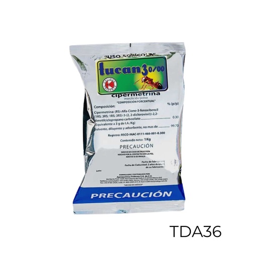 [TDA36] TUCAN 3 Cipermetrina 0.30% 1 kg USO AGRICOLA
